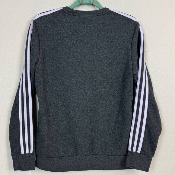 Adidas Grey Lavender Stripe Crewneck Sweatshirt M - Picture 4 of 8
